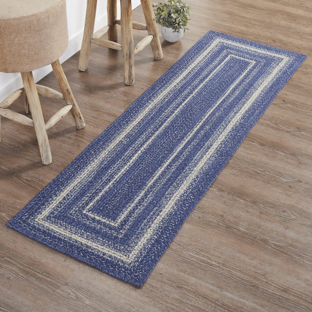 Great Falls Blue Jute Rug/Runner Rect w/ Pad 24x78