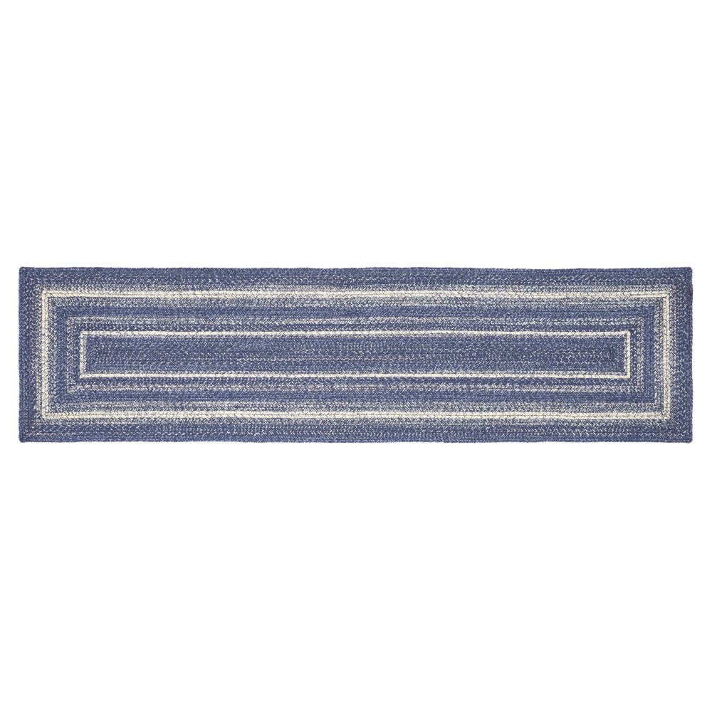 Great Falls Blue Jute Rug/Runner Rect w/ Pad 24x96