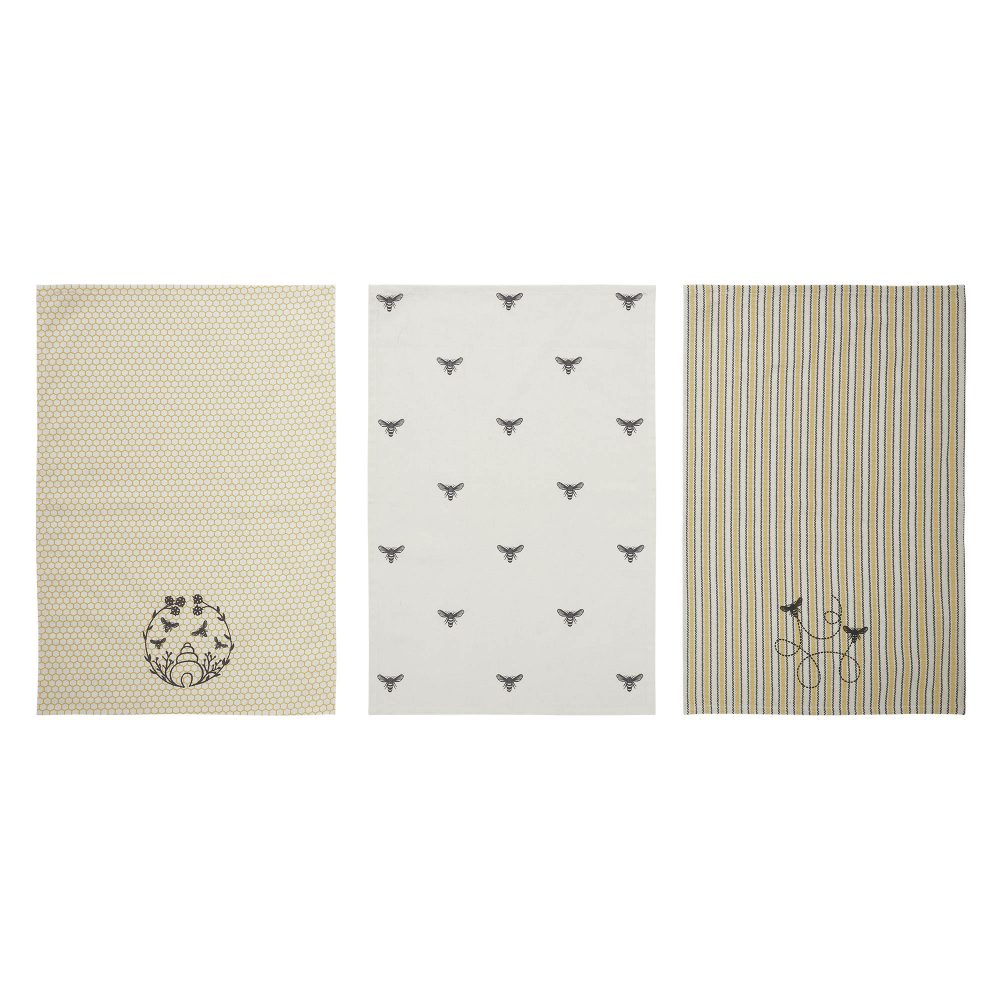 Buzzy Bees Tea Towel Set of 3 19x28