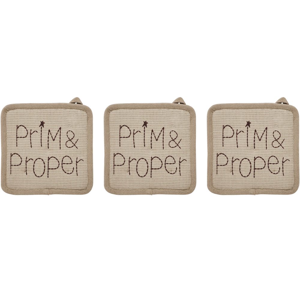 Connell Prim & Proper Pot Holder Set of 3 8x8