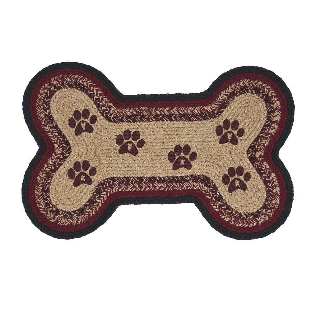 Connell Small Bone Rug Stencil Paws 11.5x17.5