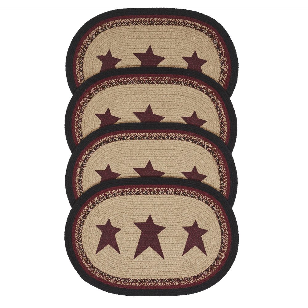 Connell Oval Placemat Stencil Stars Set of 4 13x19