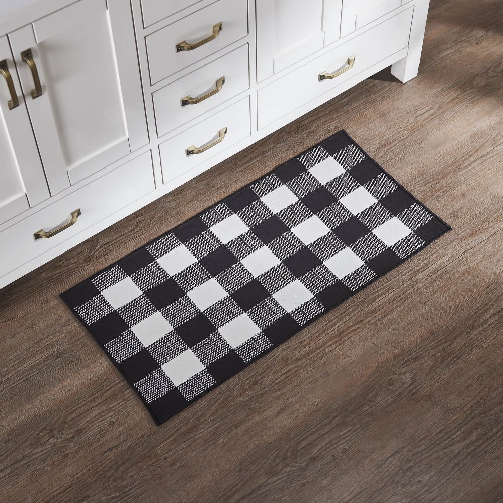 Annie Buffalo Check Black Indoor/Outdoor Rug Rect 17x36