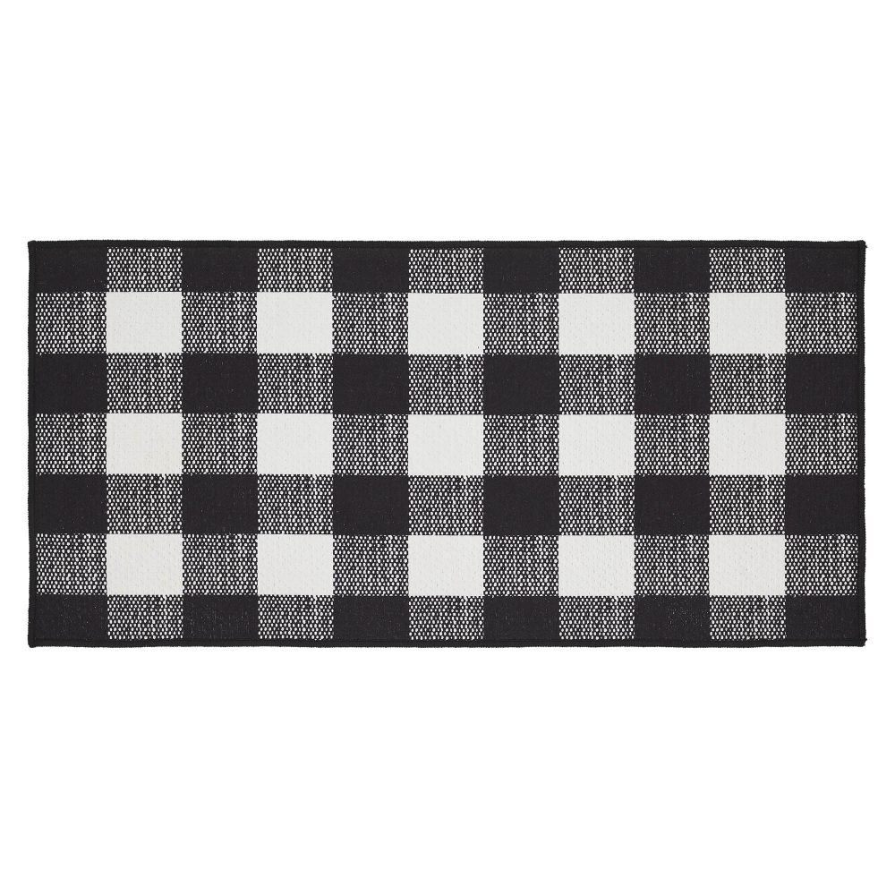 Annie Buffalo Check Black Indoor/Outdoor Rug Rect 17x36