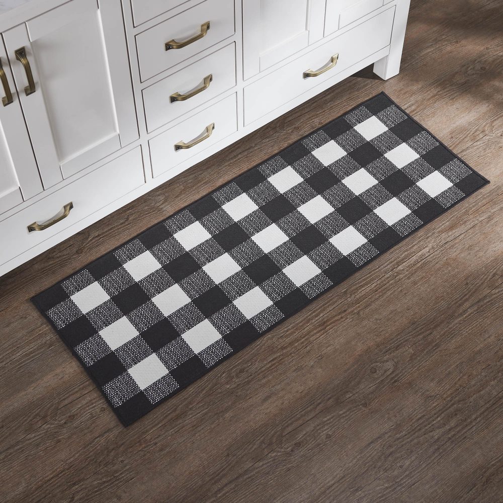 Annie Buffalo Check Black Indoor/Outdoor Rug Rect 17x48