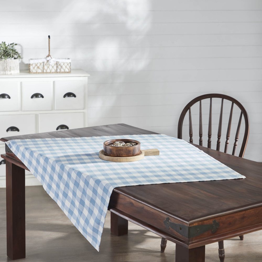 Annie Buffalo Check Blue Table Topper 40x40