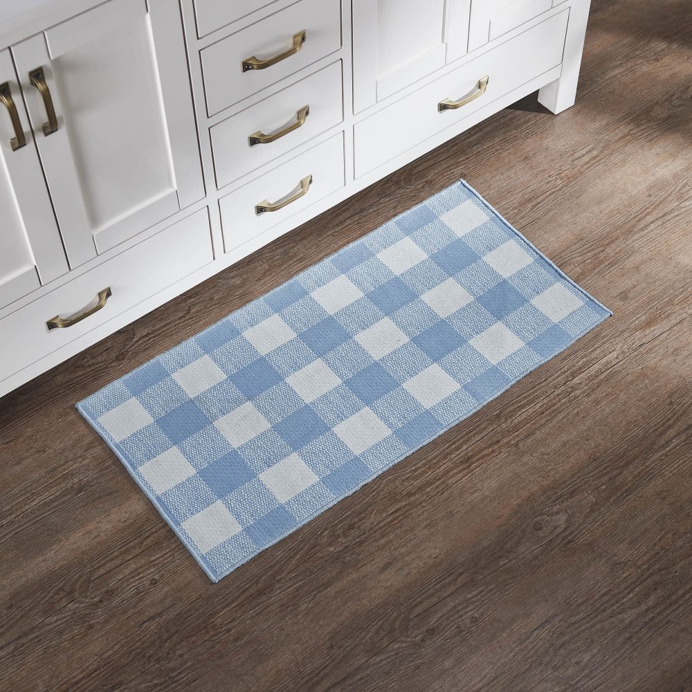 Annie Buffalo Check Blue Indoor/Outdoor Rug Rect 17x36