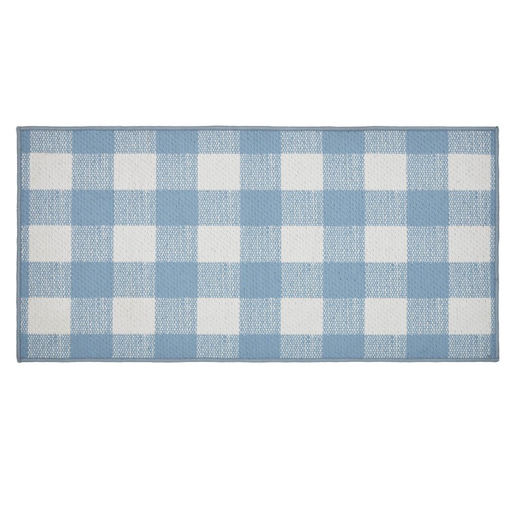 Annie Buffalo Check Blue Indoor/Outdoor Rug Rect 17x36