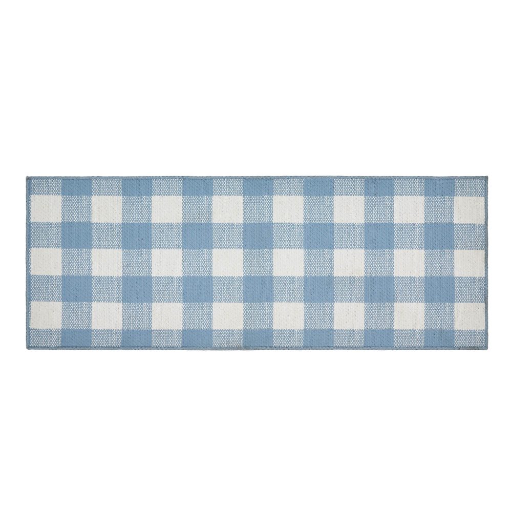 Annie Buffalo Check Blue Indoor/Outdoor Rug Rect 17x48