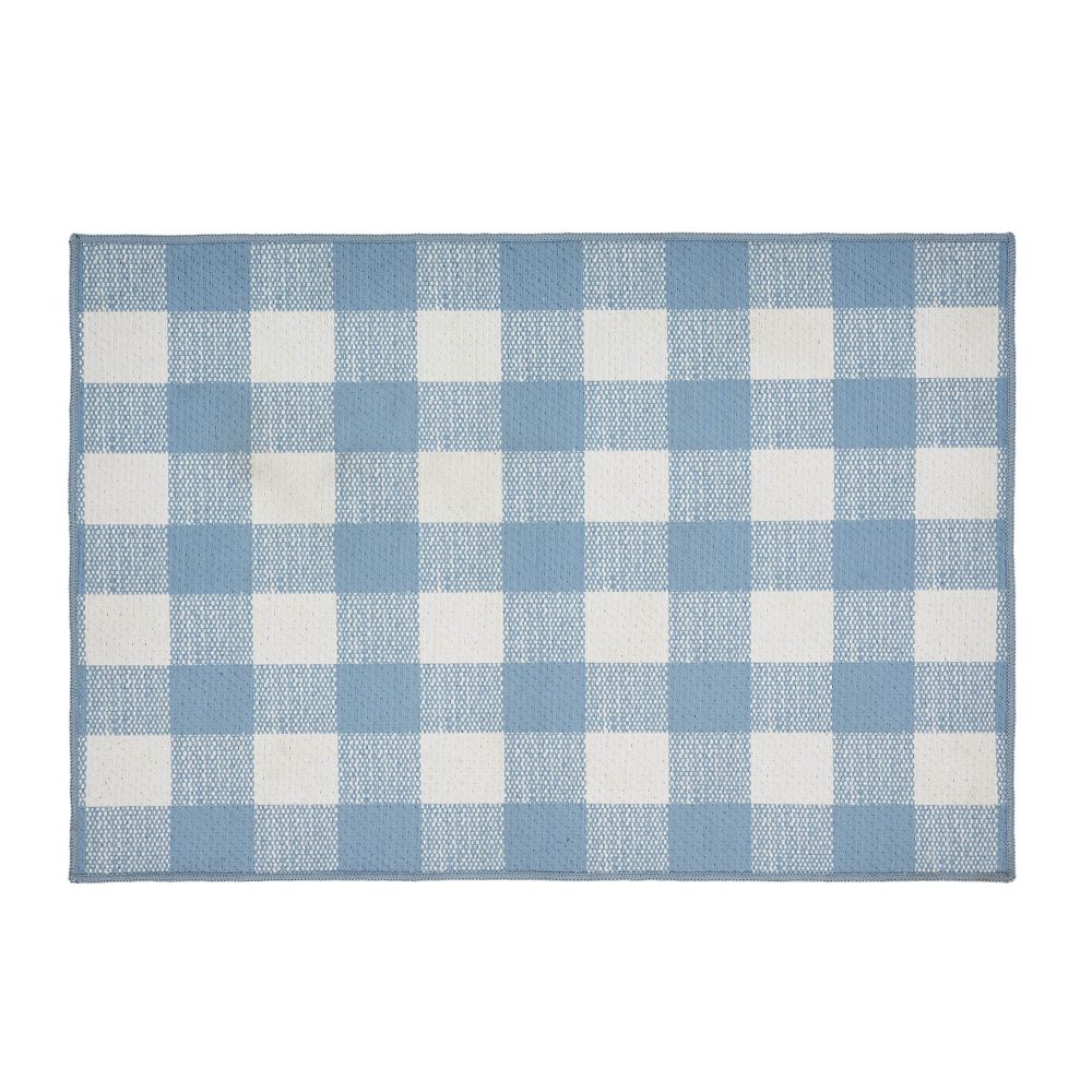 Annie Buffalo Check Blue Indoor/Outdoor Rug Rect 24x36