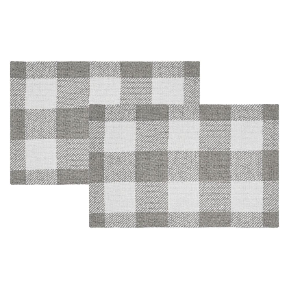 Annie Buffalo Check Grey Placemat Set of 2 13x19