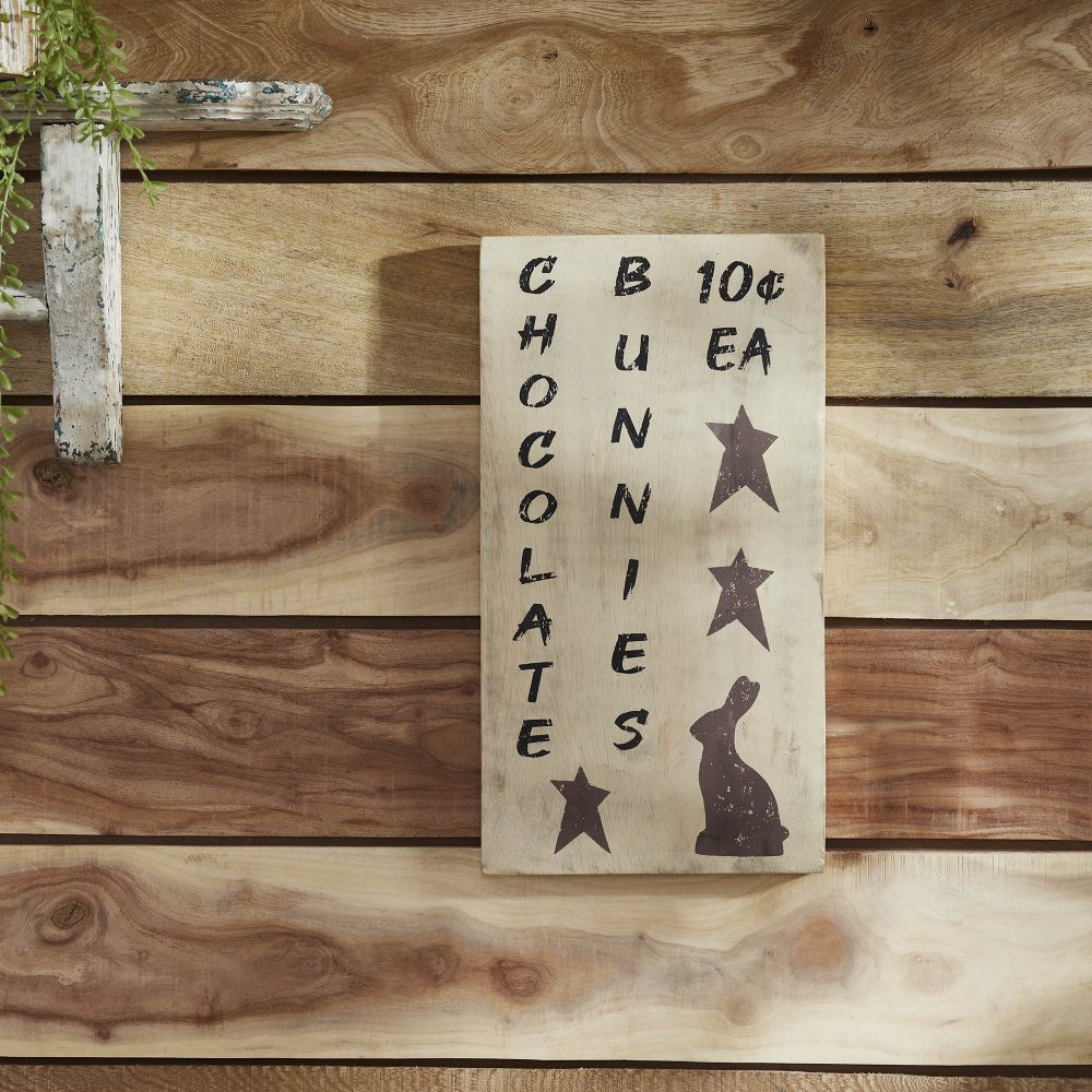 Chocolate Bunnies Wooden Sign 15x8