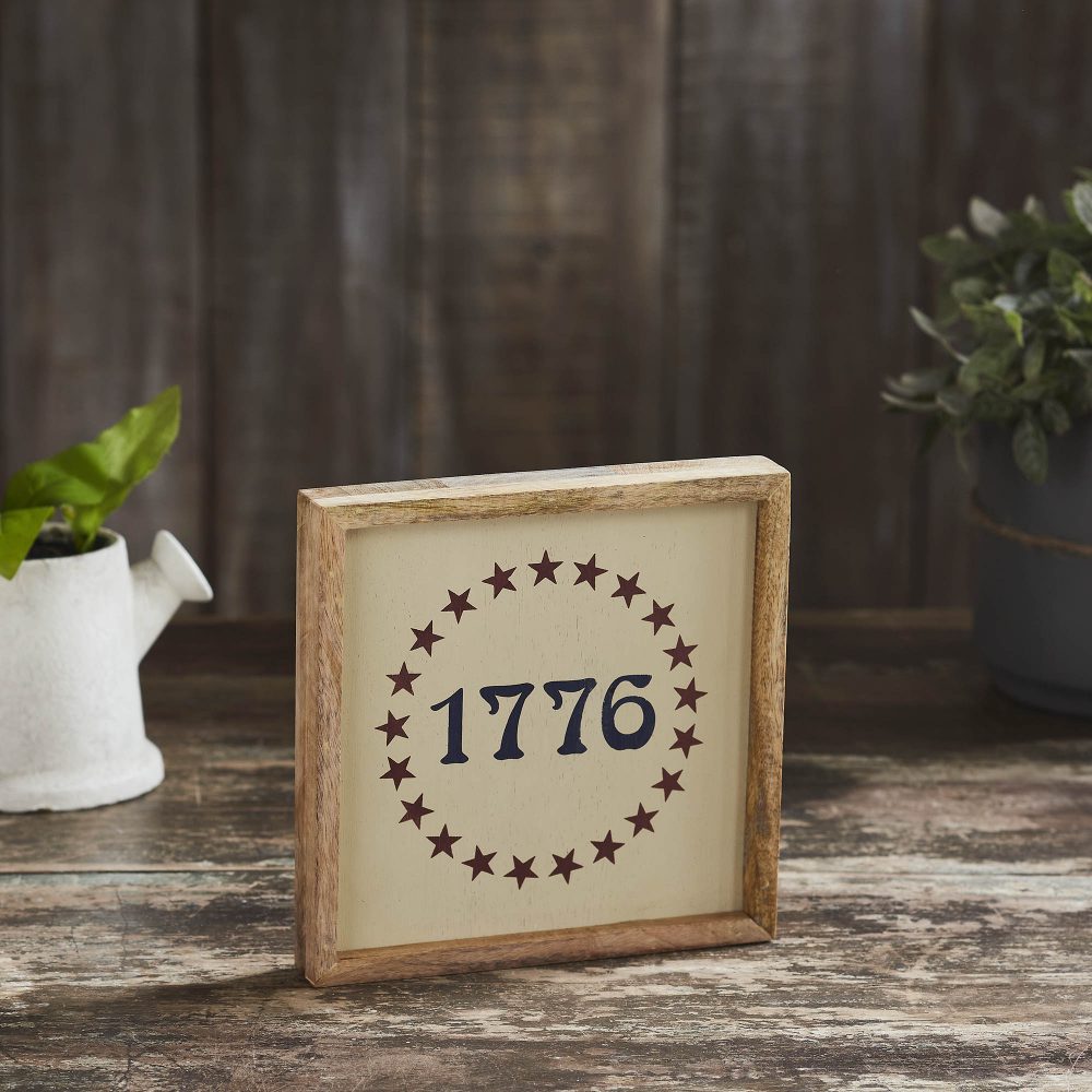 1776 Stars Wooden Sign 7x7