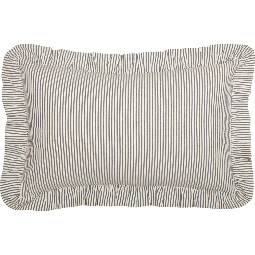 Hatteras Seersucker Blue Ticking Stripe Fabric Pillow 14x22