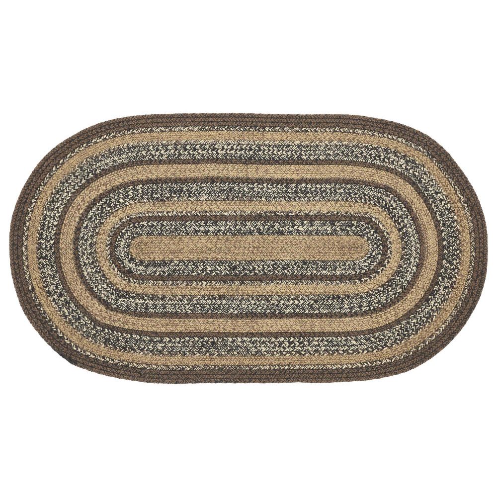 Espresso Jute Rug Oval w/ Pad 27x48