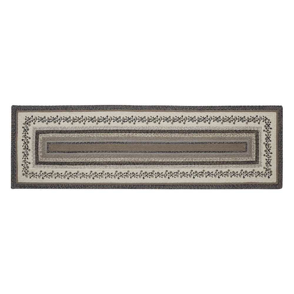 Floral Vine Jute Rug/Runner Rect w/ Pad 24x78