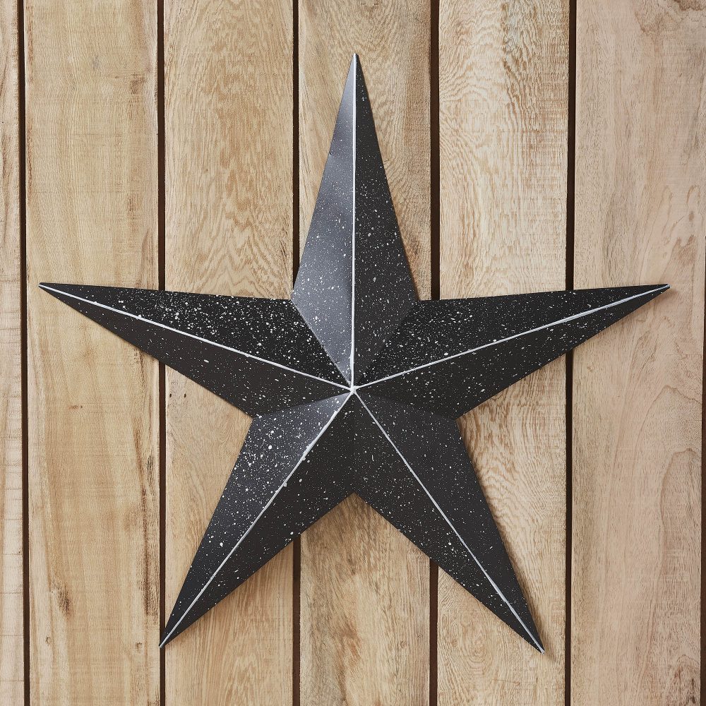 Faceted Metal Star Black Wall Hanging 24x24