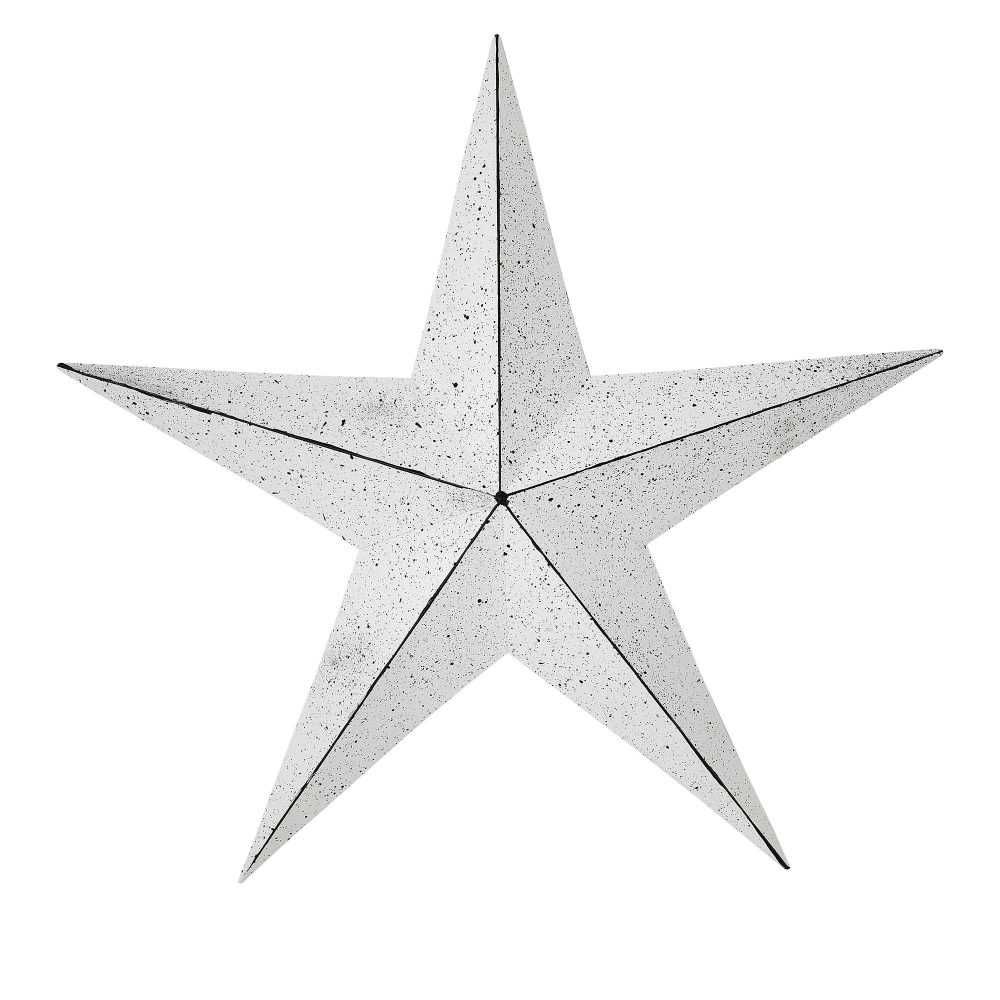 Faceted Metal Star White Wall Hanging 24x24