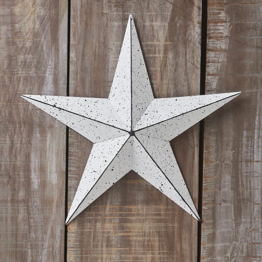 Faceted Metal Star White Wall Hanging 12x12