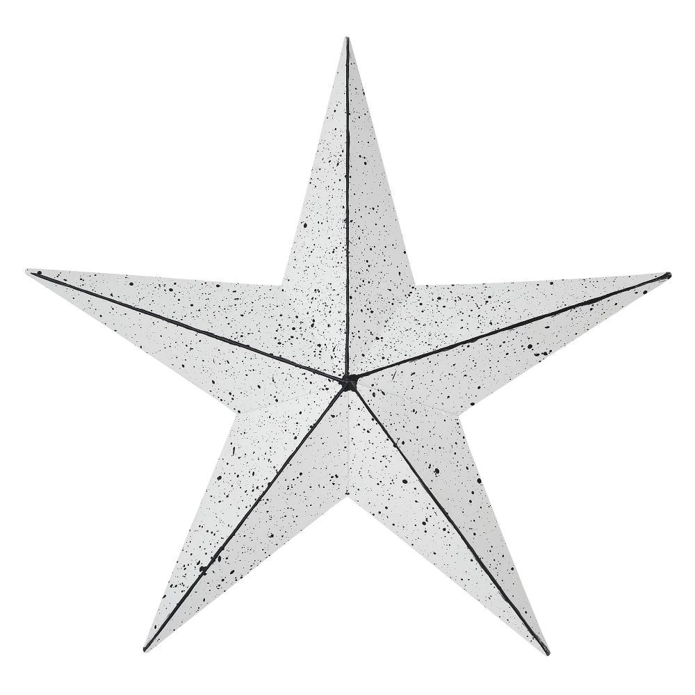 Faceted Metal Star White Wall Hanging 12x12