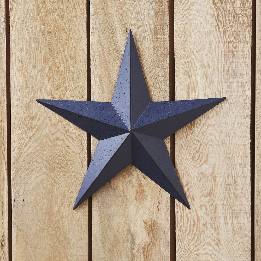 Faceted Metal Star Navy Wall Hanging 12x12