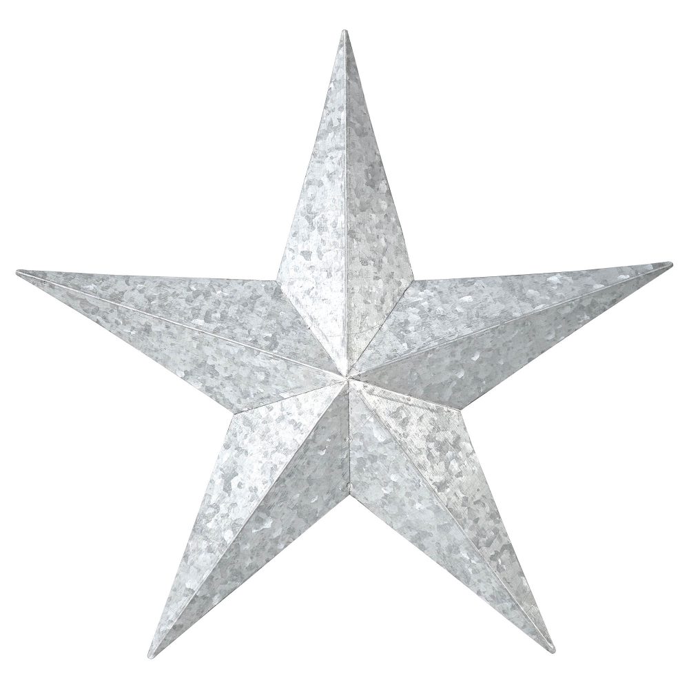 Faceted Metal Star Galvanized Wall Hanging 12x12