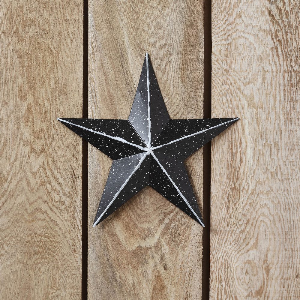 Faceted Metal Star Black Wall Hanging 8x8