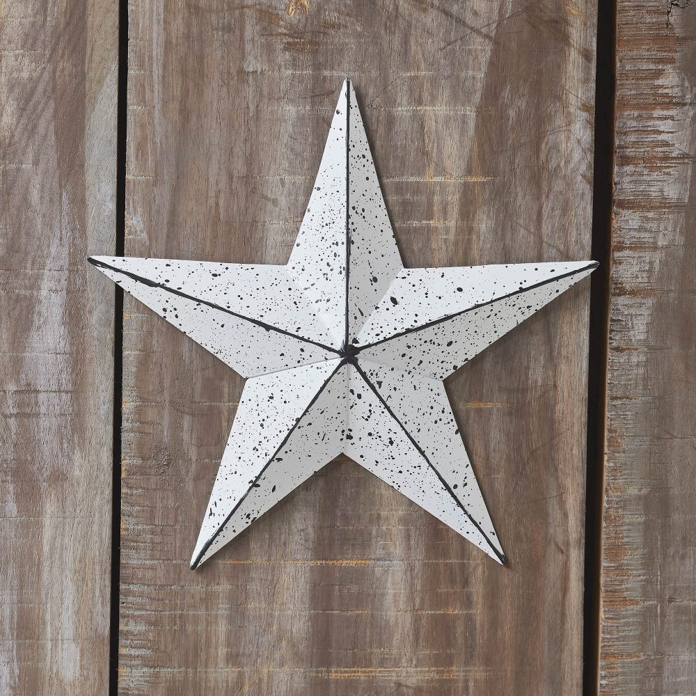 Faceted Metal Star White Wall Hanging 8x8