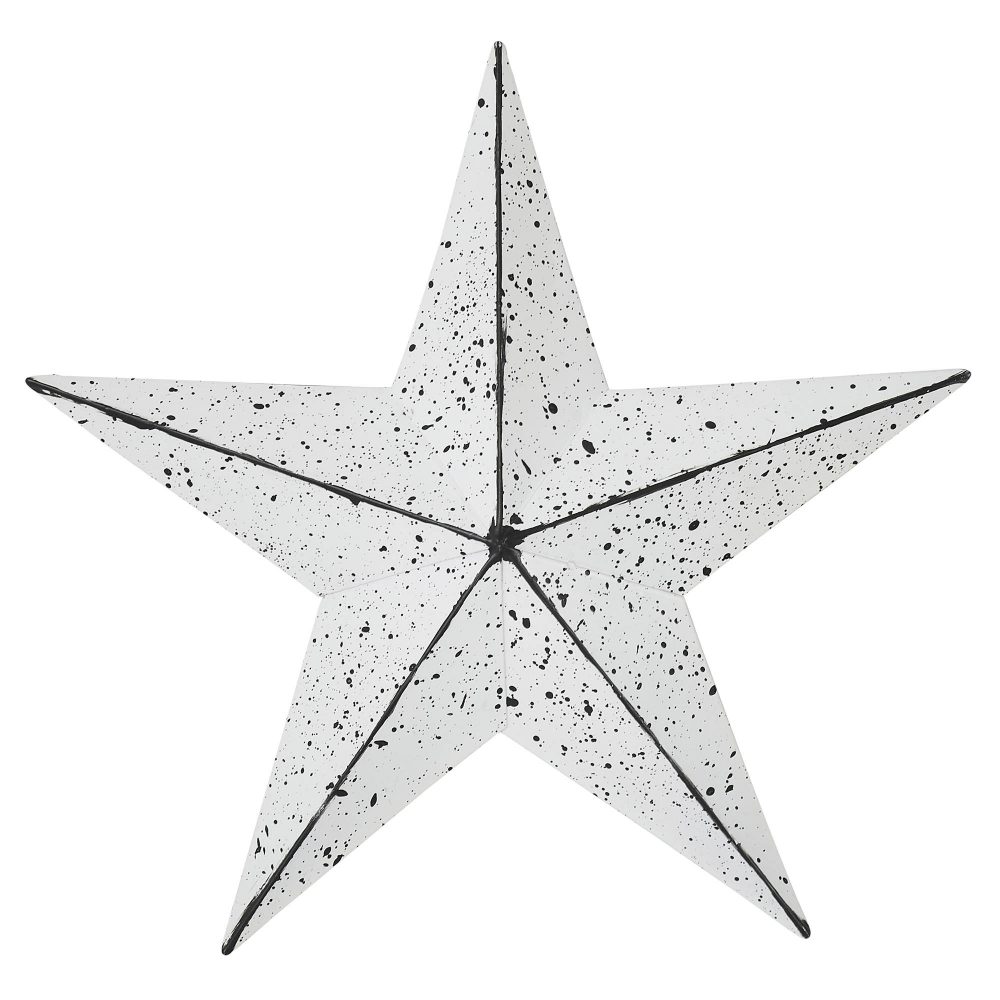 Faceted Metal Star White Wall Hanging 8x8