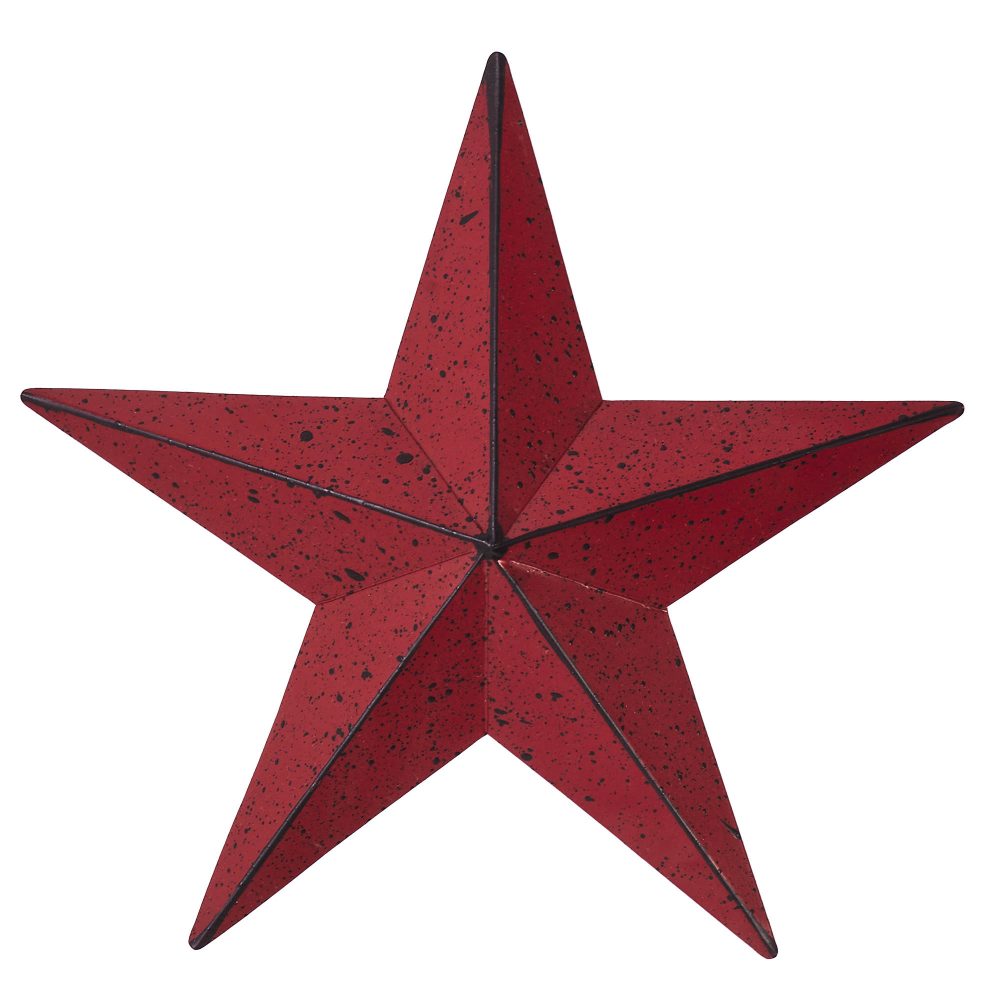 Faceted Metal Star Burgundy Wall Hanging 8x8