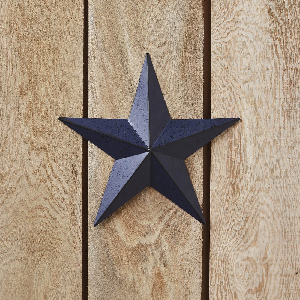 Faceted Metal Star Navy Wall Hanging 8x8