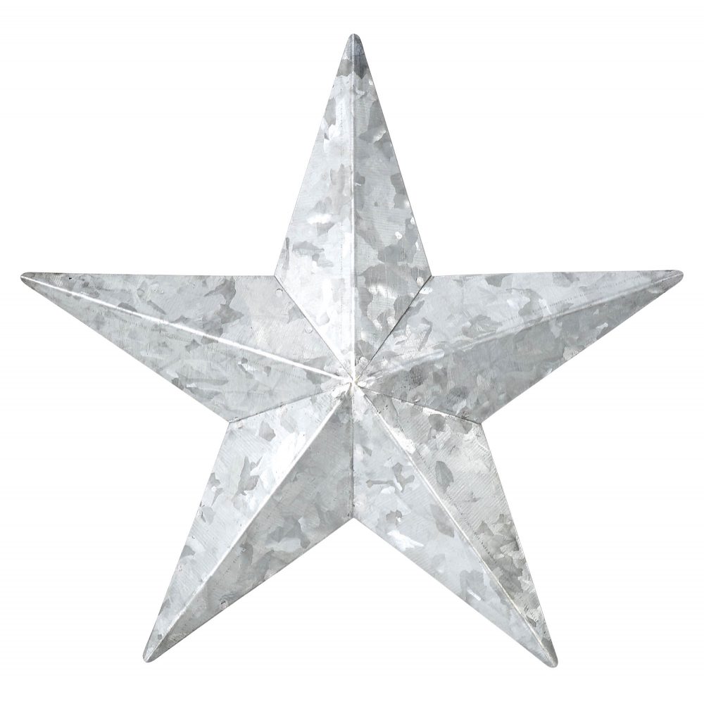 Faceted Metal Star Galvanized Wall Hanging 8x8