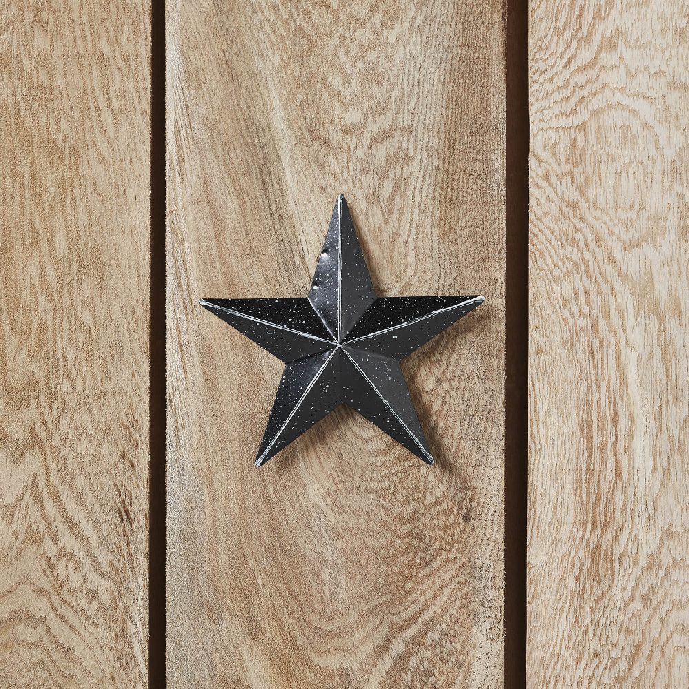 Faceted Metal Star Black Wall Hanging 4x4