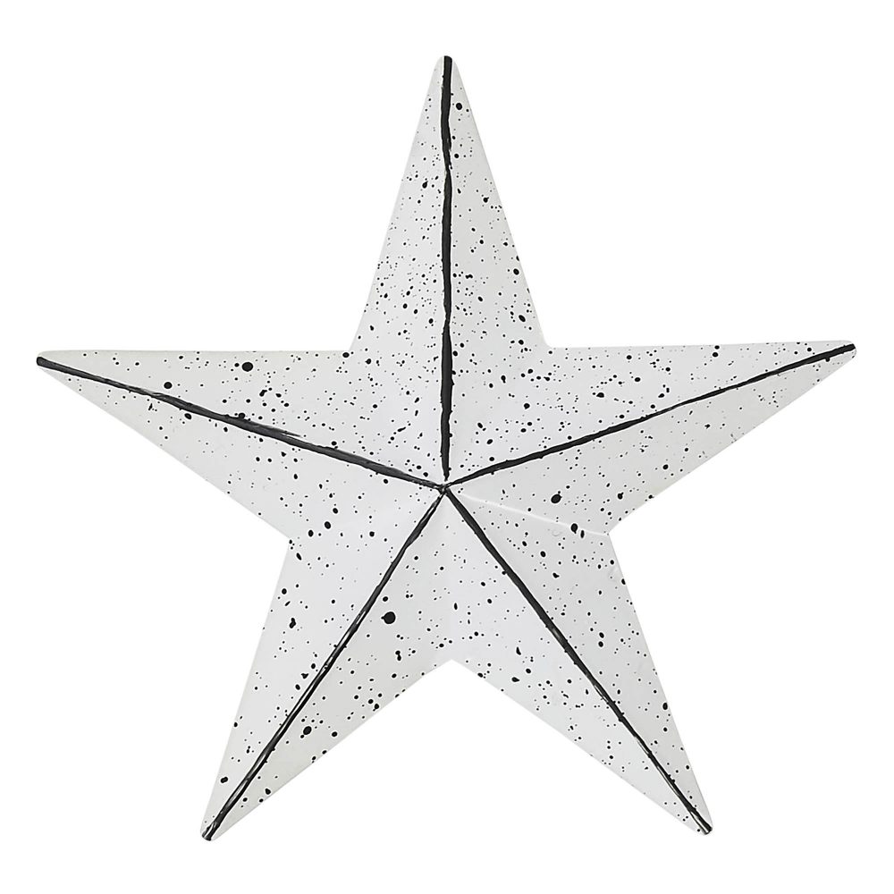 Faceted Metal Star White Wall Hanging 4x4