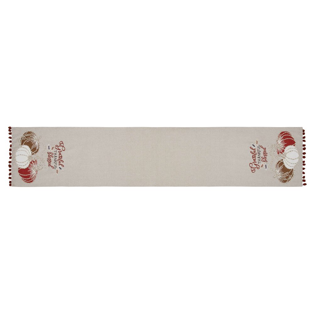 Grateful Thankful Blessed Pumpkins Runner 12x60