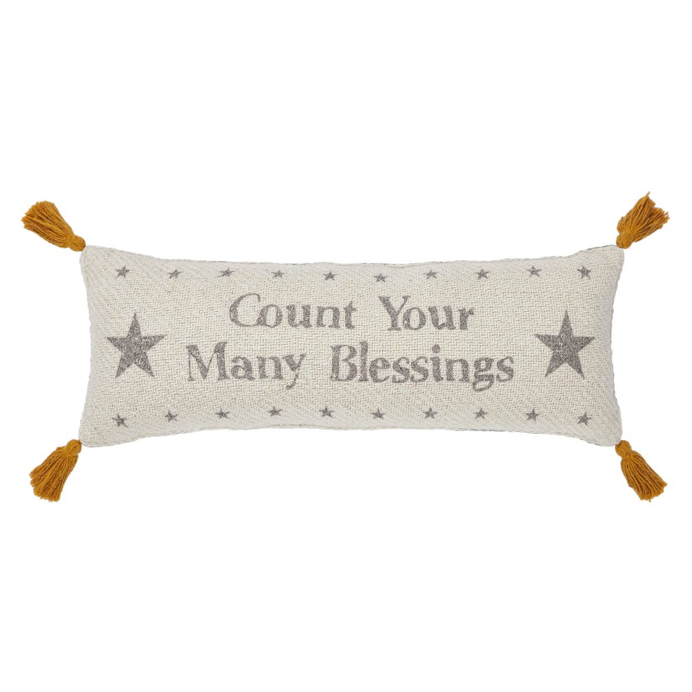 Harvest Blessings Count Your Many Blessings Woven Pillow 5x15