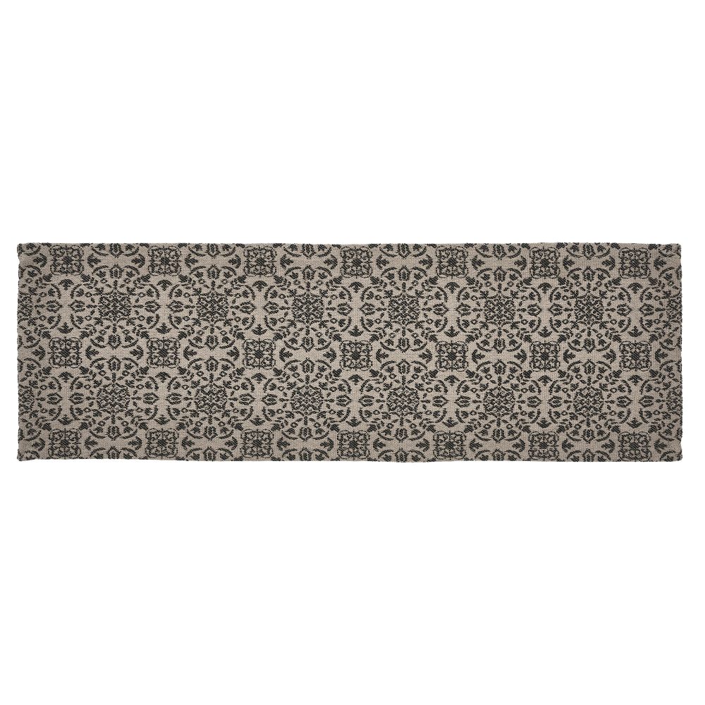 Custom House Black Tan Jacquard Runner 8x24