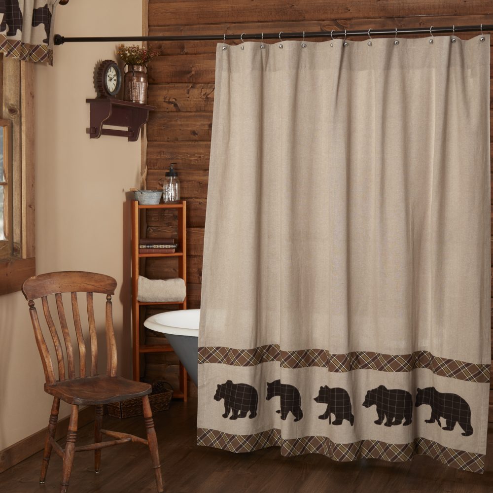 Wyatt Bear Shower Curtain 72x72