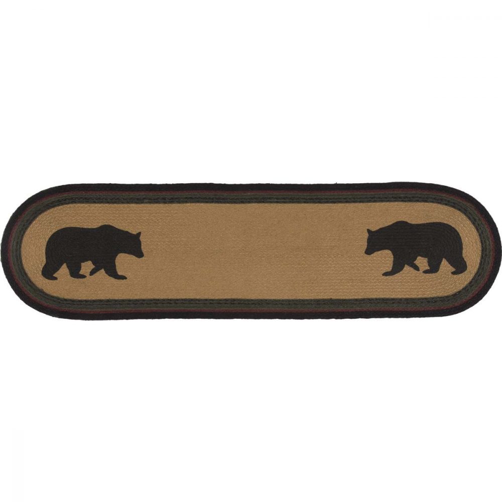 Wyatt Stenciled Bear Jute Runner Oval 13x48