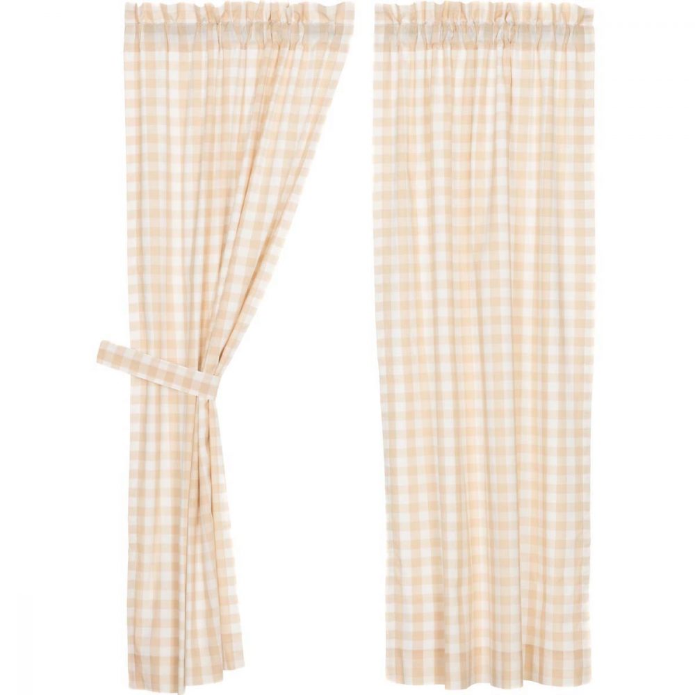 Annie Buffalo Tan Check Short Panel Set of 2 63x36