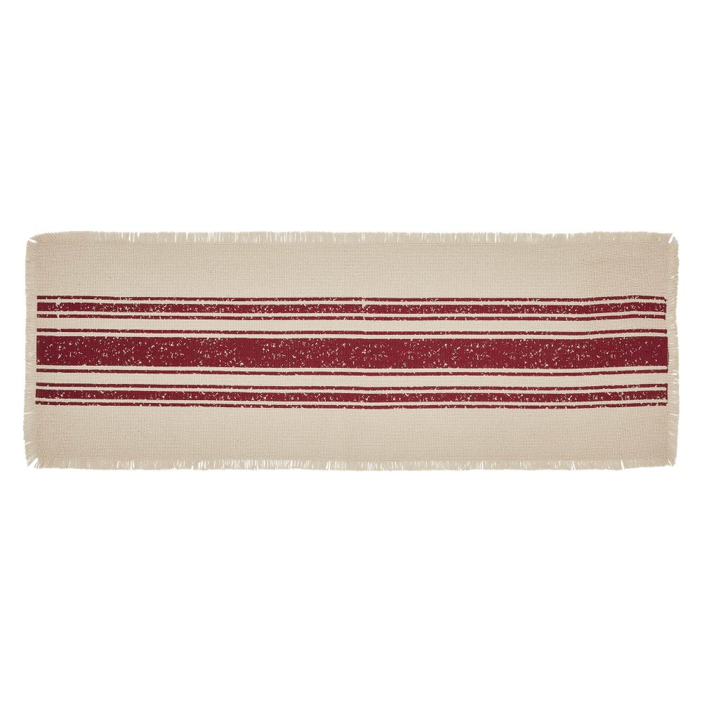 Yuletide Burlap Red Stripe Runner 12x36