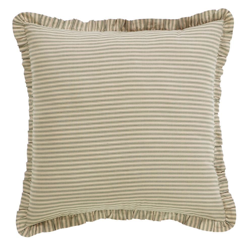 Prairie Winds Green Ticking Stripe Euro Sham 26x26