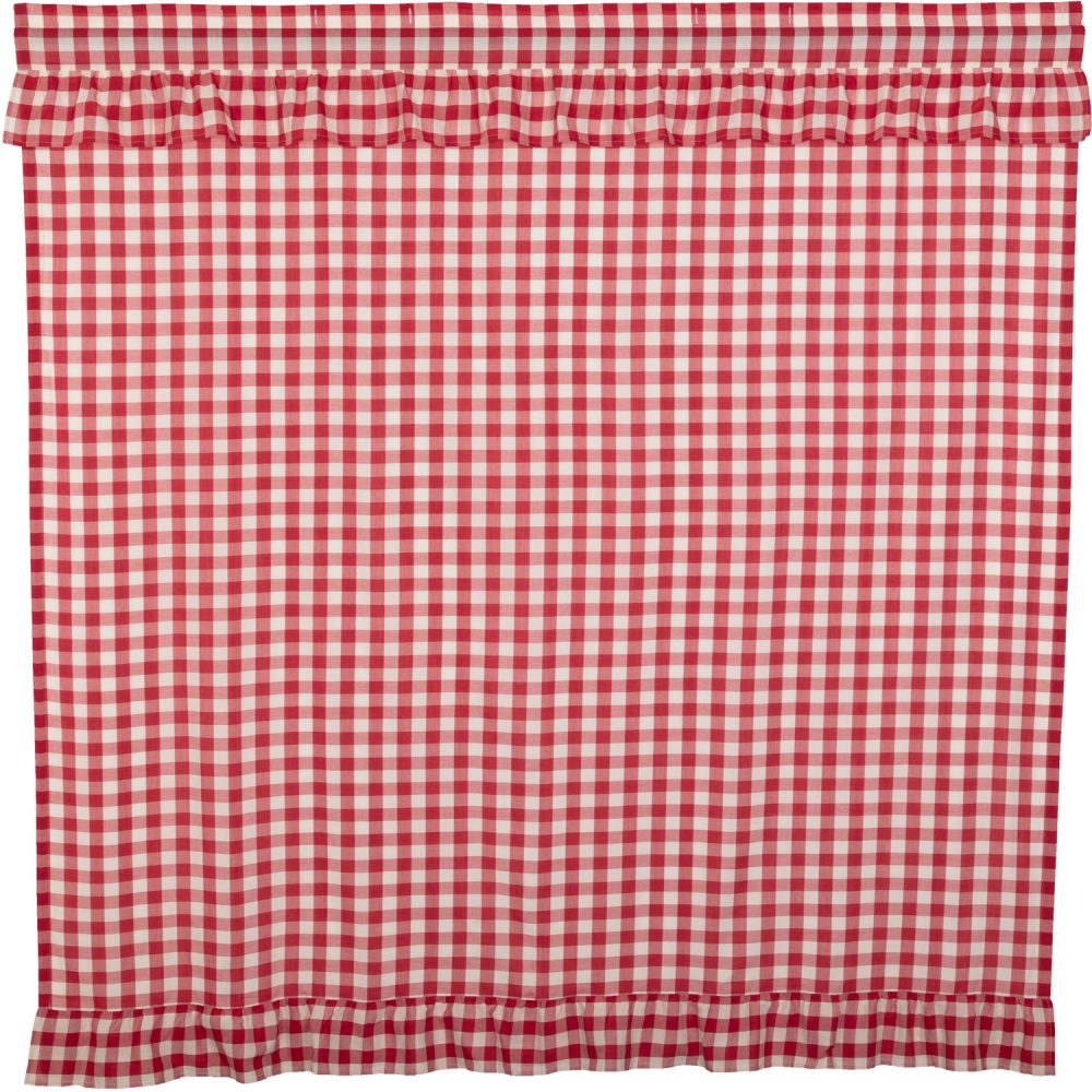 Annie Buffalo Red Check Ruffled Shower Curtain 72x72