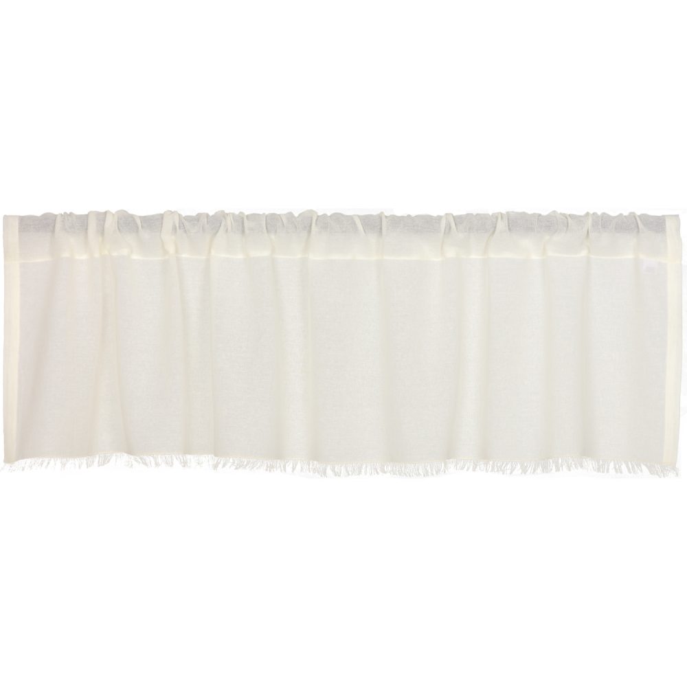 Tobacco Cloth Antique White Valance Fringed 16x60