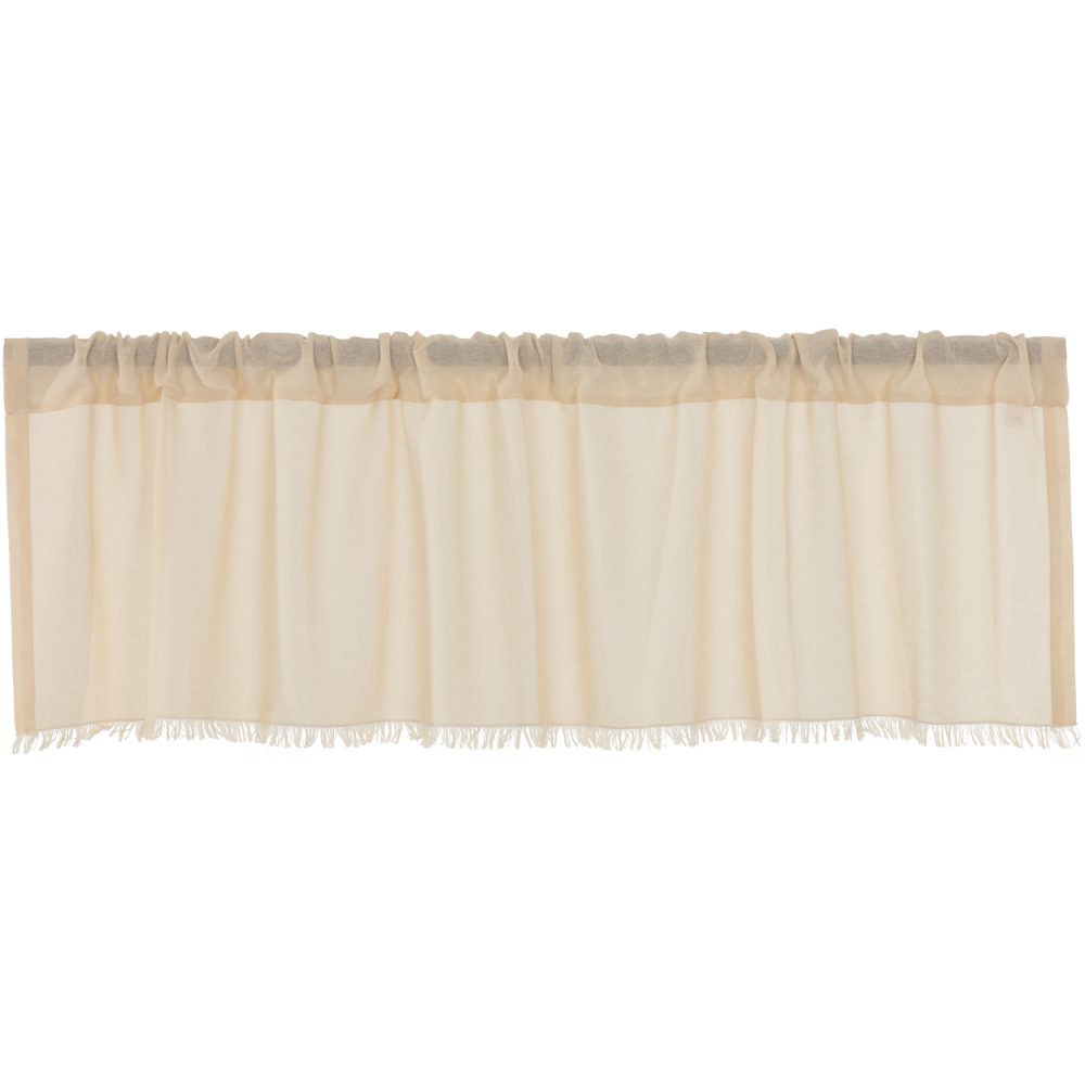 Tobacco Cloth Natural Valance Fringed 16x60