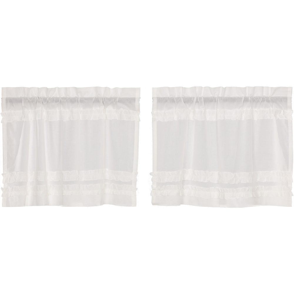 White Ruffled Sheer Petticoat Tier Set of 2 L24xW36