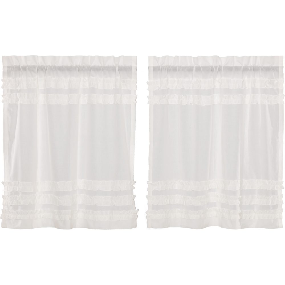 White Ruffled Sheer Petticoat Tier Set of 2 L36xW36