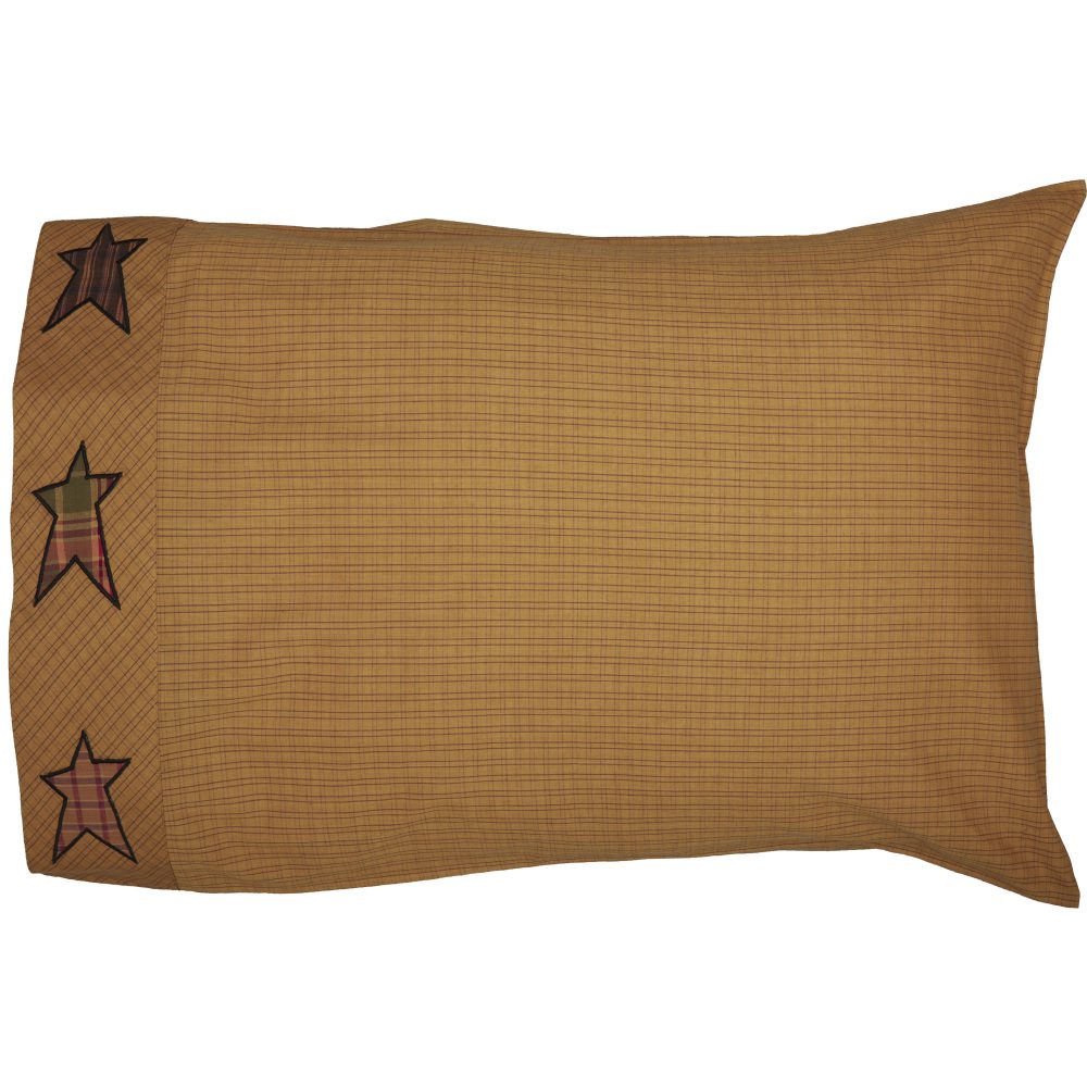 Stratton Standard Pillow Case w/Applique Star Set of 2 21x30