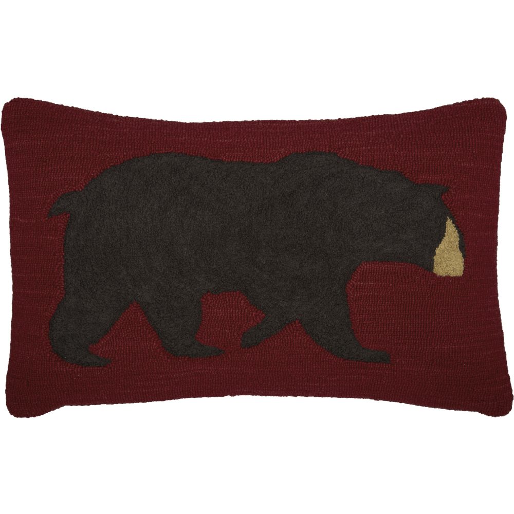 Wyatt Bear Hooked Pillow 14x22