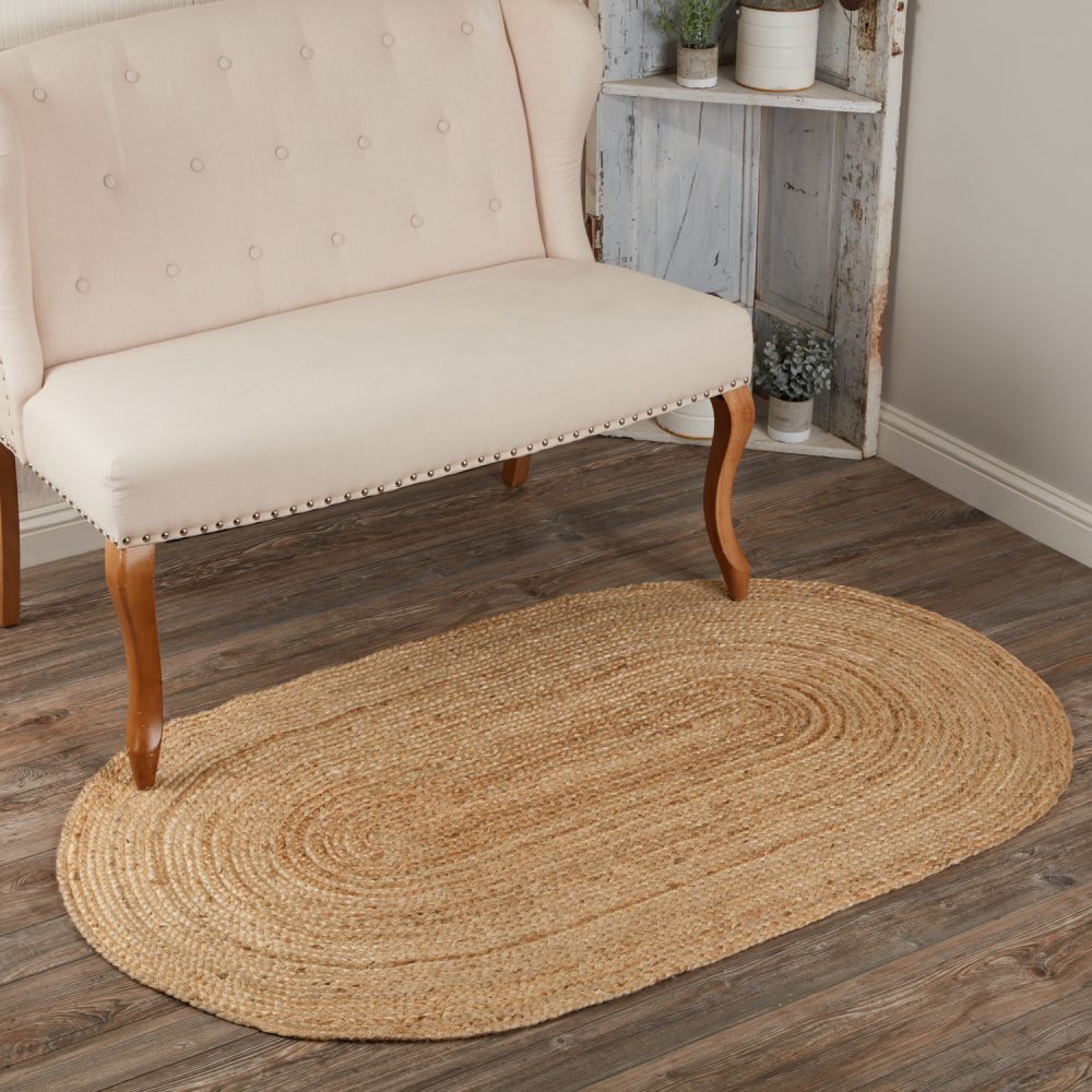 Natural Jute Rug Oval w/ Pad 36x60